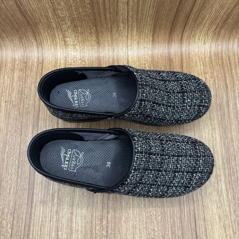 Dansko Classic Gray Plaid Vegan Leather Comfort Clogs Women Sz EU39 (8.5 -9) - Picture 8 of 10